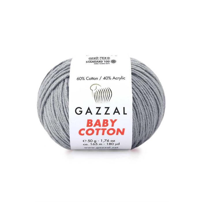 Gazzal Baby Cotton El Örgü İpi Gri 3430