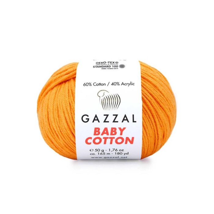 Gazzal Baby Cotton El Örgü İpi Açık Turuncu 3416