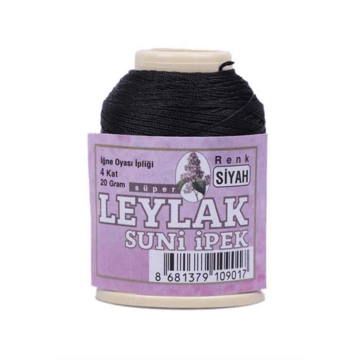 Leylak Suni İpek Oya İpi 20 gr Siyah