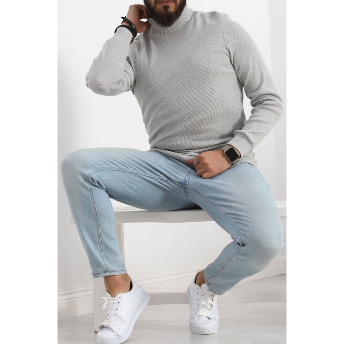 Yarım Balıkçı Kaşkorse Erkek Sweat Gri - 20362.200.