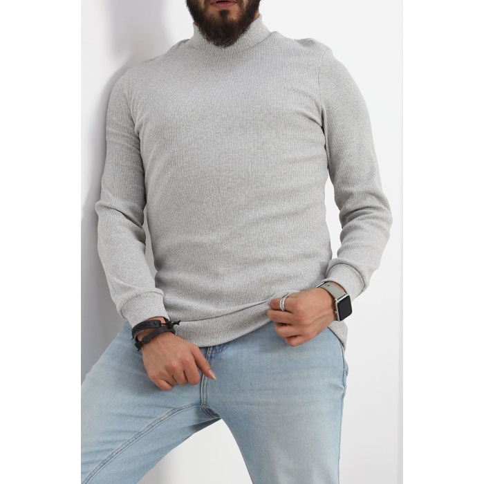 Yarım Balıkçı Kaşkorse Erkek Sweat Gri - 20362.200.