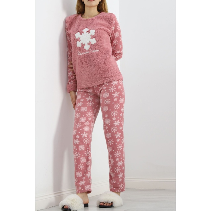 Peluş Polar Pijama Takımı Pudra - 19178.1050.