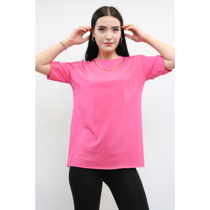   Zincir Aksesuarlı Tshirt Pembe