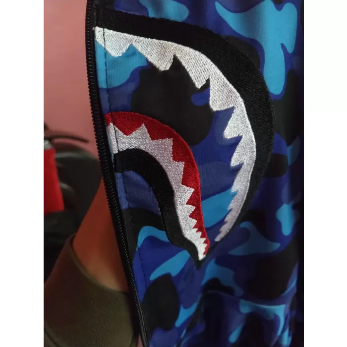 Unisex Pubg Bape x Shark Hoodie - Mavi