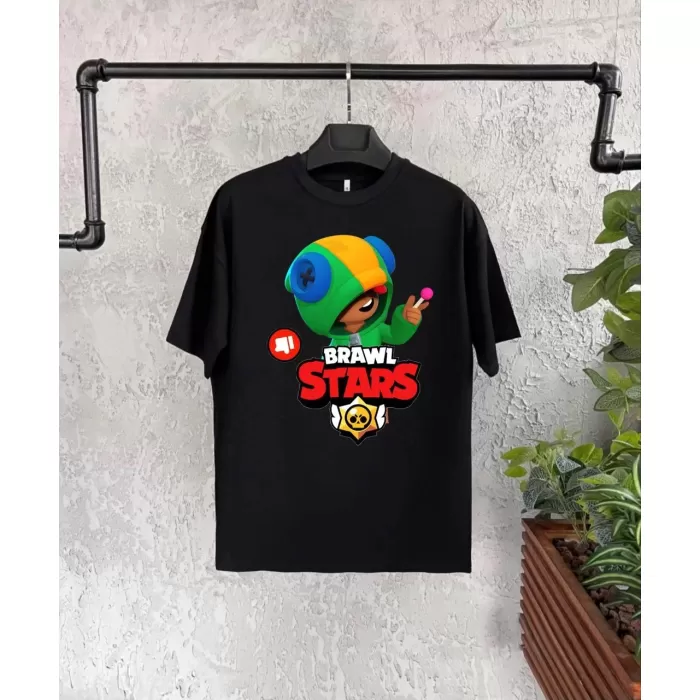 Unisex Baskılı Kısa Kol Çocuk T-Shirt - Siyah