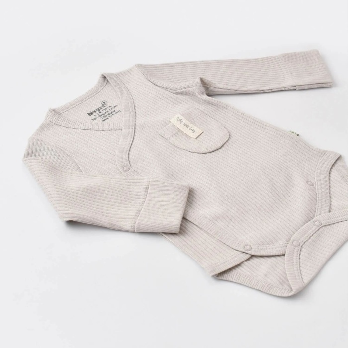 Bibaby Biorganic Soft Modal Eldivenli Kruvaze Body 56904 Gri