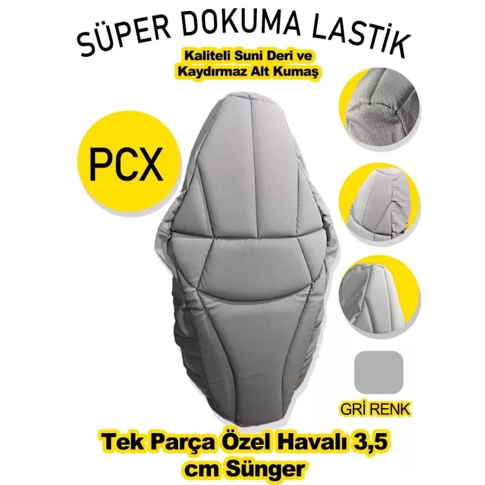 Pcx Motosiklet Hava Destekli Konfor Sele - Gri