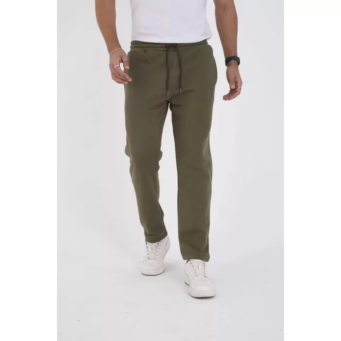 Unisex Üç İplik Basic Eşofman Pantolon - Haki