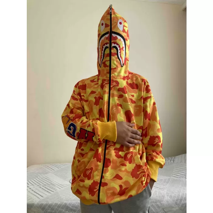 Unisex Pubg Bape x Shark Hoodie - Sarı