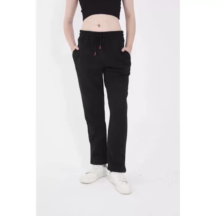 Unisex Üç İplik Basic Eşofman Pantolon - Siyah