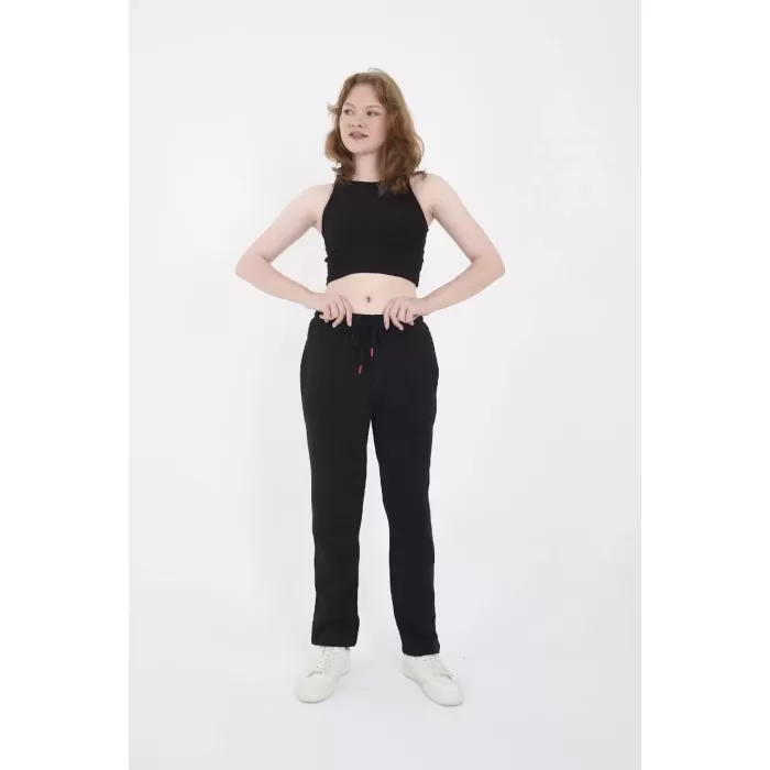 Unisex Üç İplik Basic Eşofman Pantolon - Siyah