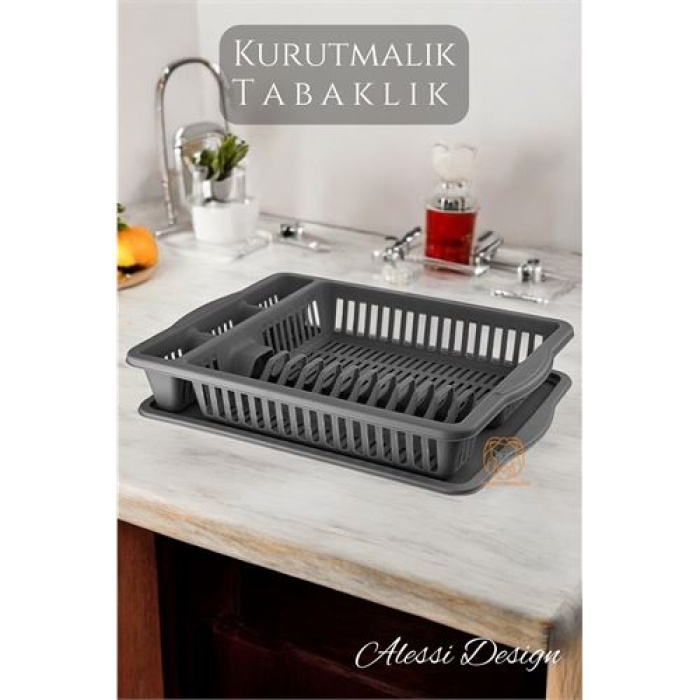 TransForMacion Bulaşık Durulama Sepeti Tabaklık Bulaşık Kurutmalık GRİ Alessi 715437