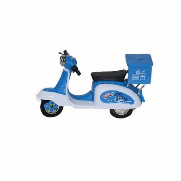 Çek Bırak Metal Vespa Motor 12 Cm - FY361A-12D - Mavi