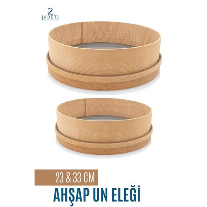 TransForMacion Ahşap Un Eleği 23 ve 33 CM 2 li Set 718866