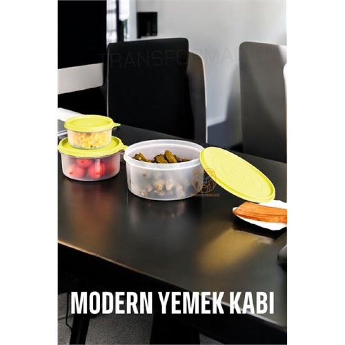 TransForMacion Lifewit Yemek Kabı 3 lü Set Modern Bento Sefer Tası Seti SARI 721003