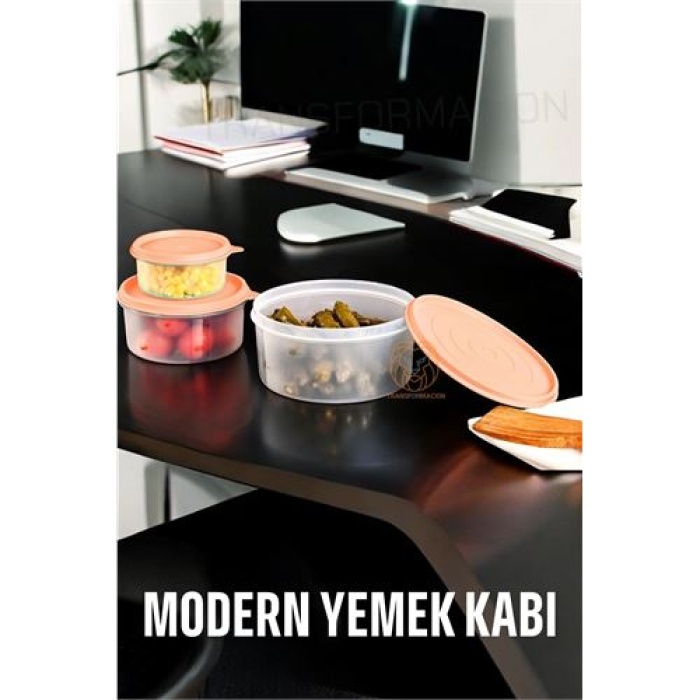 TransForMacion Lifewit Yemek Kabı 3 lü Set Modern Bento Sefer Tası Seti ORANGE 721002