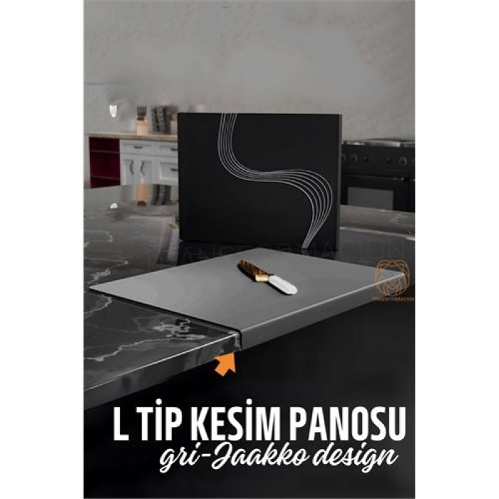 Transformacion Köşeli Kesim Panosu GRİ Kesim Tahtası Jaakko Design 720995