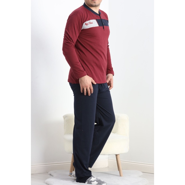 Erkek Pijama Takımı Bordo - 20835.1838.