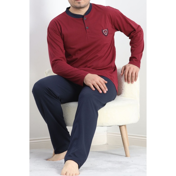 Erkek Pijama Takımı Bordo - 20829.1838.