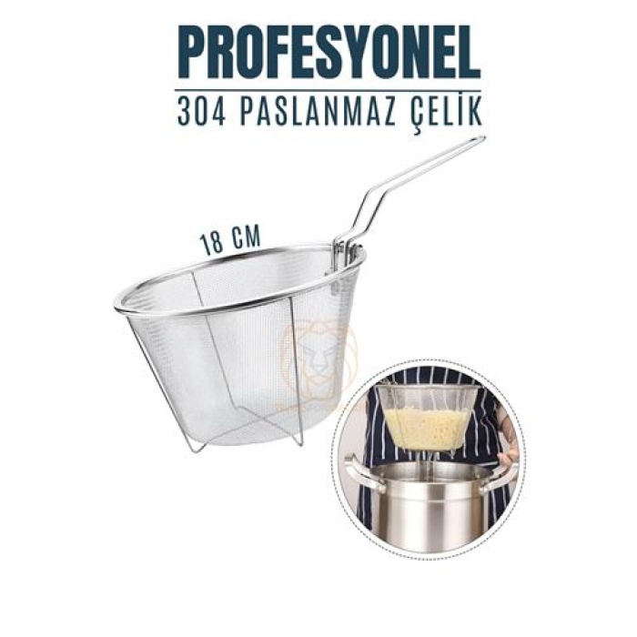 TransForMacion Kızartma Süzgeci Patates Kızartma Filtresi 304 Paslanmaz Çelik Mink Design 721078