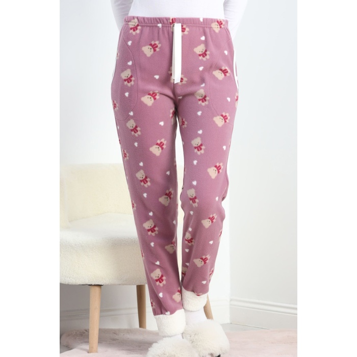 Paçası Peluşlu Polar Cepli Pijama Altı Gülkurusu - 20581.1287.