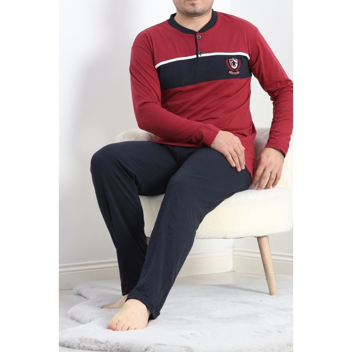 Erkek Pijama Takımı Bordo - 20828.1838.