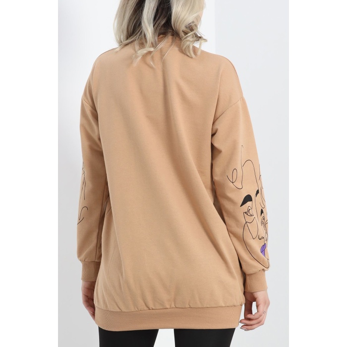 İki İplik Baskılı Tunik Sweat Bisküvi - 40046.555.