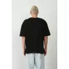 Unisex Basic Bisiklet Yaka Oversize T-Shirt - Siyah