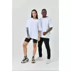 Unisex Basic Bisiklet Yaka Oversize T-Shirt - Beyaz