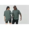 Unisex Basic Bisiklet Yaka Oversize T-Shirt - Haki