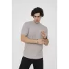 Unisex Bisiklet Yaka Slim fit T-Shirt- Taş