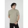 Unisex Bisiklet Yaka Slim fit T-Shirt- Açık Yeşil