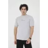 Unisex Bisiklet Yaka Slim fit T-Shirt- Boyalı Gri