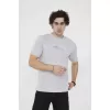 Unisex Bisiklet Yaka Slim fit T-Shirt- Boyalı Gri