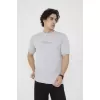 Unisex Bisiklet Yaka Slim fit T-Shirt- Boyalı Gri