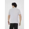 Unisex Bisiklet Yaka Slim fit T-Shirt- Boyalı Gri