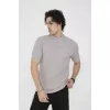 Unisex Bisiklet Yaka Slim fit T-Shirt- Boyalı Gri