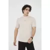 Unisex Bisiklet Yaka Slim fit T-Shirt- Bej