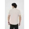 Unisex Bisiklet Yaka Slim fit T-Shirt- Bej