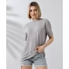 Unisex Bisiklet Yaka Slim Fit T-Shirt - Boyalı Gri