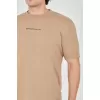 Unisex Jakar Kumaş Slim Fit T-Shirt - Kahverengi