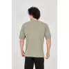 Unisex Jakar Kumaş Rahat Kol T-Shirt - Açık Yeşil