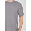 Unisex Jakar Kumaş Rahat Kol T-Shirt - Gri