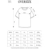 Unisex Bisiklet Yaka Baskılı Oversize T-Shirt - Kırmızı