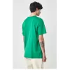 Unisex Düz Biskilet Yaka Oversize T-shirt - Yeşil