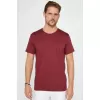 Unisex Düz Biskilet Yaka Oversize T-shirt - Bordo