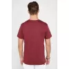 Unisex Düz Biskilet Yaka Oversize T-shirt - Bordo