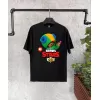 Unisex Baskılı Kısa Kol Çocuk T-Shirt - Siyah