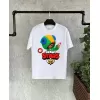 Unisex Baskılı Kısa Kol Çocuk T-Shirt - Beyaz