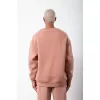 Unisex Biskilet Yaka Üç İplik SweatShirt - Pembe